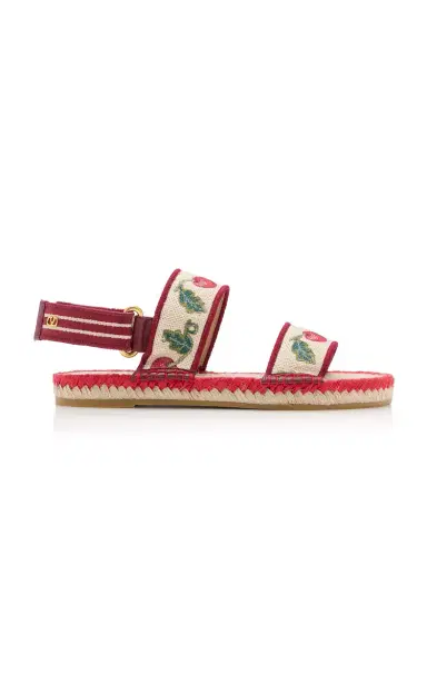 Valentino Garavani VLogo Signature Cherryfic Espadrille Sandals | Thumbnail 1 Valentino Garavani VLogo Signature Cherryfic Espadrille Sandals | Thumbnail 1