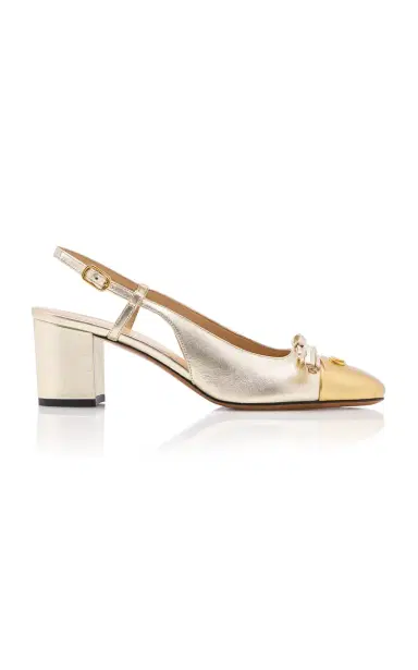 Valentino Garavani Valet Du Roi Leather Slingback Pumps | Thumbnail 1 Valentino Garavani Valet Du Roi Leather Slingback Pumps | Thumbnail 1