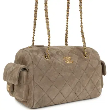 Chanel Chanel Small Bowling Bag Dark Grey Suede Antique Gold Hardware | Thumbnail 2 Chanel Chanel Small Bowling Bag Dark Grey Suede Antique Gold Hardware | Thumbnail 2