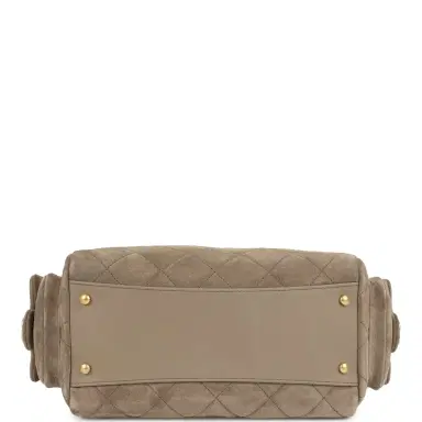Chanel Chanel Small Bowling Bag Dark Grey Suede Antique Gold Hardware | Thumbnail 6 Chanel Chanel Small Bowling Bag Dark Grey Suede Antique Gold Hardware | Thumbnail 6