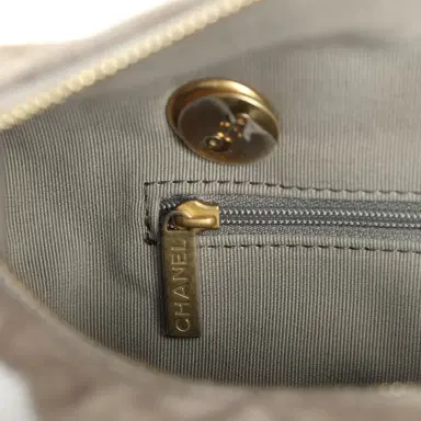 Chanel Chanel Small Bowling Bag Dark Grey Suede Antique Gold Hardware | Thumbnail 10 Chanel Chanel Small Bowling Bag Dark Grey Suede Antique Gold Hardware | Thumbnail 10