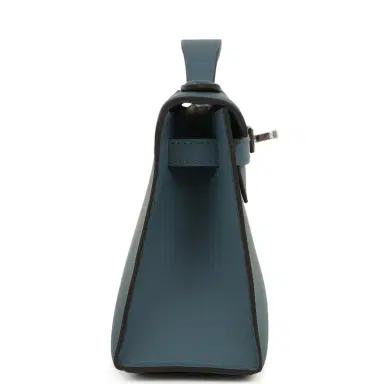 HERMÈS Hermes Kelly Pochette Bleu Tempette Swift Palladium Hardware | Thumbnail 3 HERMÈS Hermes Kelly Pochette Bleu Tempette Swift Palladium Hardware | Thumbnail 3