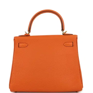 HERMÈS Hermes Kelly Retourne 25 Orange Togo Gold Hardware | Thumbnail 5 HERMÈS Hermes Kelly Retourne 25 Orange Togo Gold Hardware | Thumbnail 5