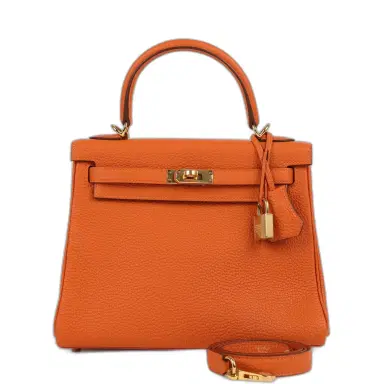 HERMÈS Hermes Kelly Retourne 25 Orange Togo Gold Hardware | Thumbnail 1 HERMÈS Hermes Kelly Retourne 25 Orange Togo Gold Hardware | Thumbnail 1