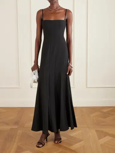 Staud Rila Paneled Crepe Midi Dress | Thumbnail 2 Staud Rila Paneled Crepe Midi Dress | Thumbnail 2