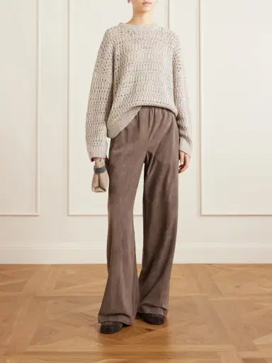 Brunello Cucinelli Sequined Open-knit Linen-blend Sweater | Thumbnail 2 Brunello Cucinelli Sequined Open-knit Linen-blend Sweater | Thumbnail 2