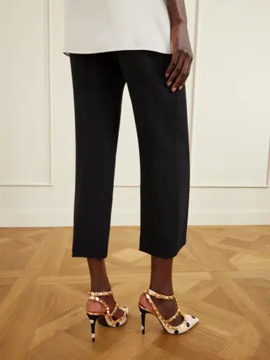 Valentino Garavani Rockstud Embellished Studded Polka-dot Canvas Pumps | Thumbnail 2 Valentino Garavani Rockstud Embellished Studded Polka-dot Canvas Pumps | Thumbnail 2