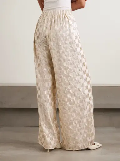Dima Ayad Plissé-satin Wide-leg Pants | Thumbnail 4 Dima Ayad Plissé-satin Wide-leg Pants | Thumbnail 4