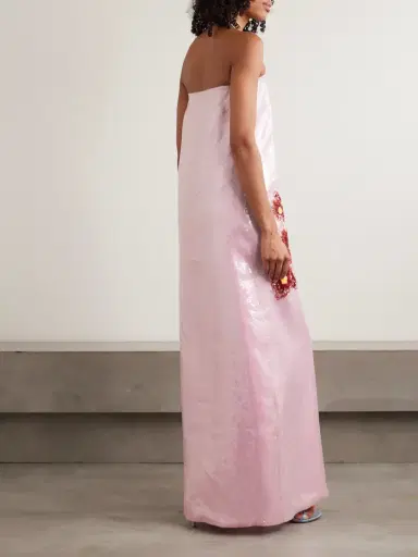 Dima Ayad Strapless Appliquéd Sequined Organza Gown | Thumbnail 3 Dima Ayad Strapless Appliquéd Sequined Organza Gown | Thumbnail 3