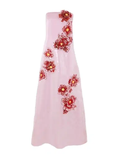 Dima Ayad Strapless Appliquéd Sequined Organza Gown | Thumbnail 1 Dima Ayad Strapless Appliquéd Sequined Organza Gown | Thumbnail 1