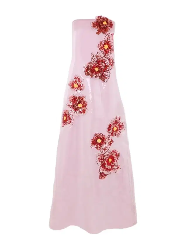 Strapless Appliquéd Sequined Organza Gown Strapless Appliquéd Sequined Organza Gown
