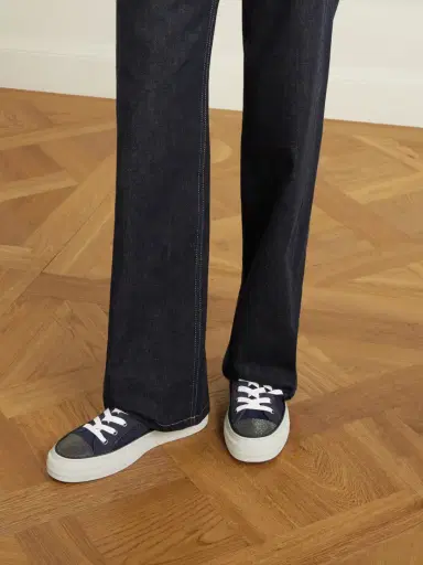 Brunello Cucinelli Bead-embellished Suede-trimmed Stretch-knit Sneakers | Thumbnail 2 Brunello Cucinelli Bead-embellished Suede-trimmed Stretch-knit Sneakers | Thumbnail 2