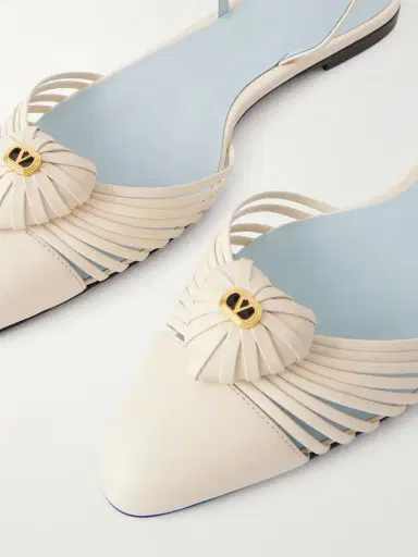 Valentino Garavani Royal Vlogo Appliquéd Leather Slingback Flats | Thumbnail 5 Valentino Garavani Royal Vlogo Appliquéd Leather Slingback Flats | Thumbnail 5
