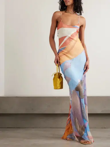 Donde Esteban Palenque Flores Open-back Printed Silk-chiffon Maxi Dress | Thumbnail 2 Donde Esteban Palenque Flores Open-back Printed Silk-chiffon Maxi Dress | Thumbnail 2
