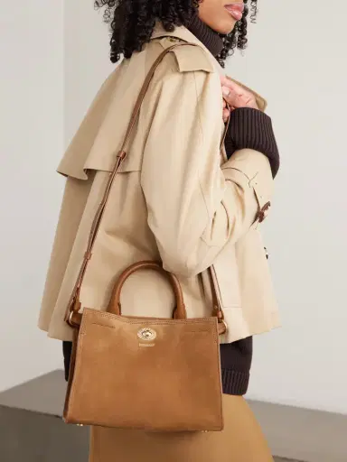 Burberry Leather-trimmed Suede Tote | Thumbnail 6 Burberry Leather-trimmed Suede Tote | Thumbnail 6