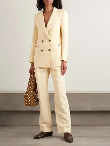 Blazé Milano Savannah Everyday Double-breasted Linen And Silk-blend Blazer | Thumbnail 2 Blazé Milano Savannah Everyday Double-breasted Linen And Silk-blend Blazer | Thumbnail 2