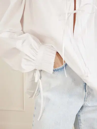 Dries Van Noten Tie-detailed Ruffled Gathered Cotton-poplin Blouse | Thumbnail 5 Dries Van Noten Tie-detailed Ruffled Gathered Cotton-poplin Blouse | Thumbnail 5