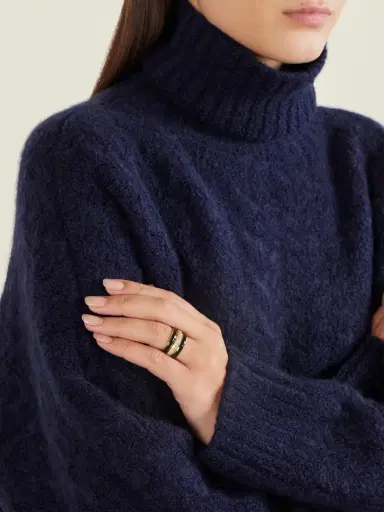Roxanne Assoulin A Touch Of Midnight Set Of Three Gold-tone Crystal Rings | Thumbnail 2 Roxanne Assoulin A Touch Of Midnight Set Of Three Gold-tone Crystal Rings | Thumbnail 2