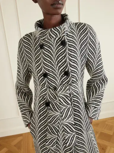 Valentino Garavani Double-breasted Belted Wool-blend Jacquard Coat | Thumbnail 3 Valentino Garavani Double-breasted Belted Wool-blend Jacquard Coat | Thumbnail 3