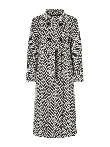 Valentino Garavani Double-breasted Belted Wool-blend Jacquard Coat | Thumbnail 1 Valentino Garavani Double-breasted Belted Wool-blend Jacquard Coat | Thumbnail 1
