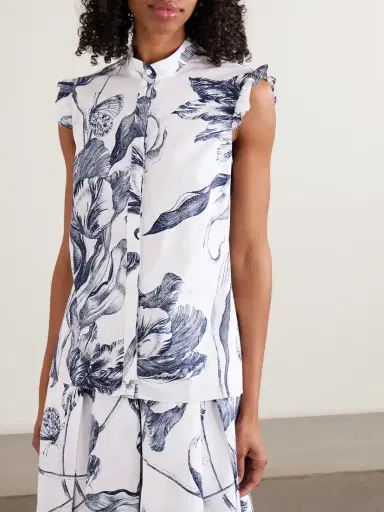 Erdem Ruffled Floral-print Cotton-poplin Blouse | Thumbnail 3 Erdem Ruffled Floral-print Cotton-poplin Blouse | Thumbnail 3