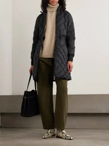 Burberry Appliquéd Leather-trimmed Padded Quilted Shell Down Jacket | Thumbnail 2 Burberry Appliquéd Leather-trimmed Padded Quilted Shell Down Jacket | Thumbnail 2