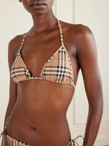 Burberry Checked Triangle Bikini | Thumbnail 4 Burberry Checked Triangle Bikini | Thumbnail 4