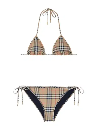 Burberry Checked Triangle Bikini | Thumbnail 1 Burberry Checked Triangle Bikini | Thumbnail 1
