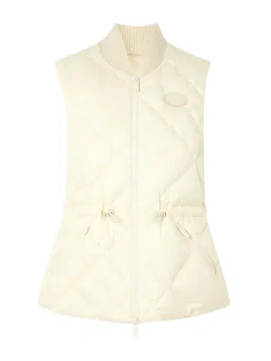 Burberry Appliquéd Leather-trimmed Padded Quilted Shell Down Vest | Thumbnail 1 Burberry Appliquéd Leather-trimmed Padded Quilted Shell Down Vest | Thumbnail 1