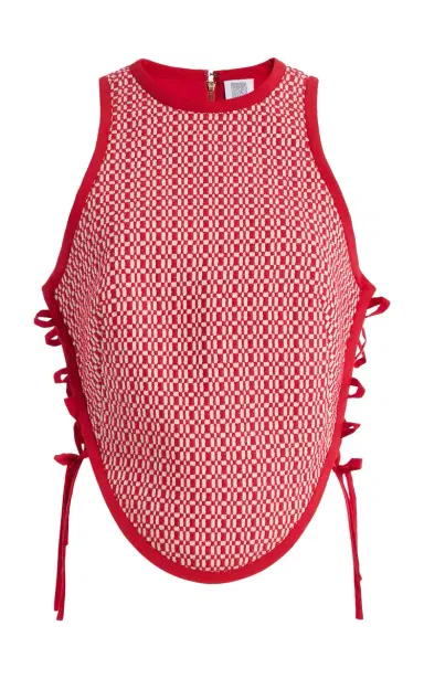 Rosie Assoulin Shield Jacquard Tie Top | Thumbnail 1 Rosie Assoulin Shield Jacquard Tie Top | Thumbnail 1