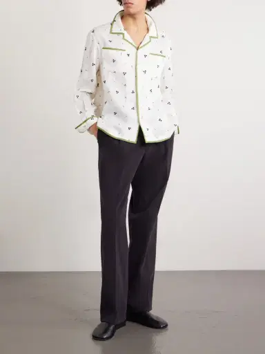 BODE Blackberry Patch Camp-Collar Embroidered Linen Shirt - Men | Thumbnail 2 BODE Blackberry Patch Camp-Collar Embroidered Linen Shirt - Men | Thumbnail 2
