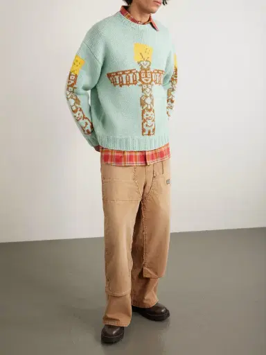 KAPITAL Peckish Totem Pole Intarsia Wool Sweater - Men | Thumbnail 2 KAPITAL Peckish Totem Pole Intarsia Wool Sweater - Men | Thumbnail 2