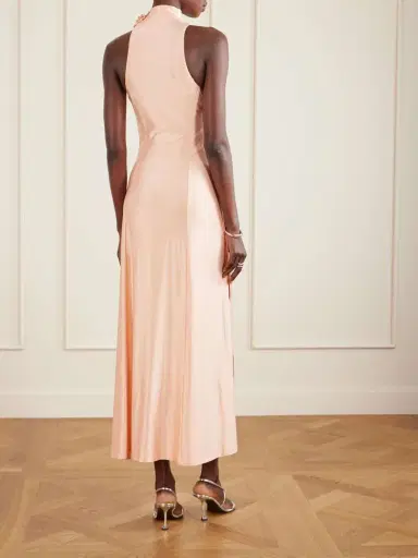 Rabanne Embellished Gathered Satin Midi Dress | Thumbnail 3 Rabanne Embellished Gathered Satin Midi Dress | Thumbnail 3