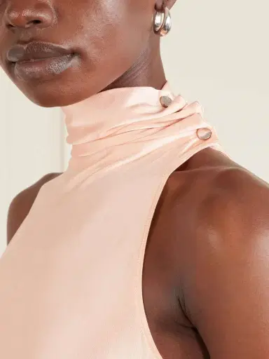 Rabanne Embellished Gathered Satin Midi Dress | Thumbnail 4 Rabanne Embellished Gathered Satin Midi Dress | Thumbnail 4