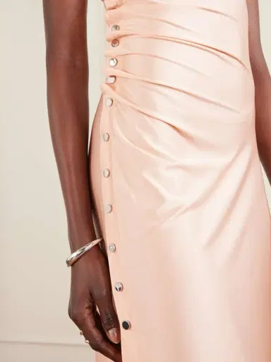 Rabanne Embellished Gathered Satin Midi Dress | Thumbnail 5 Rabanne Embellished Gathered Satin Midi Dress | Thumbnail 5