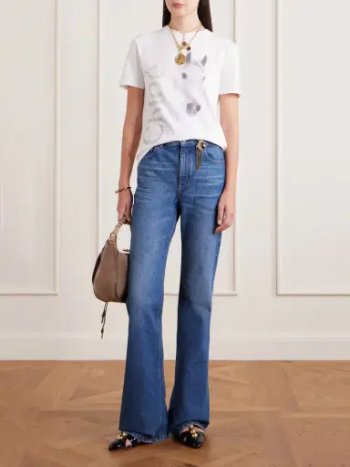 Chloé Embellished High-rise Straight-leg Organic Jeans | Thumbnail 2 Chloé Embellished High-rise Straight-leg Organic Jeans | Thumbnail 2
