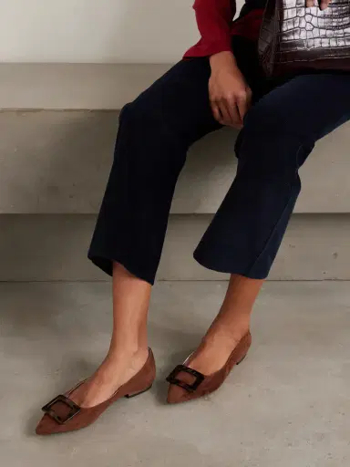 Roger Vivier Gommettine Buckled Suede Ballet Flats | Thumbnail 2 Roger Vivier Gommettine Buckled Suede Ballet Flats | Thumbnail 2
