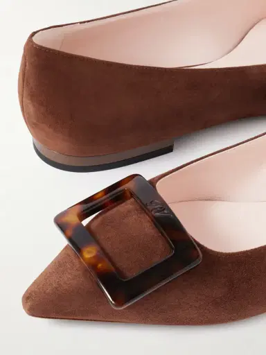 Roger Vivier Gommettine Buckled Suede Ballet Flats | Thumbnail 4 Roger Vivier Gommettine Buckled Suede Ballet Flats | Thumbnail 4