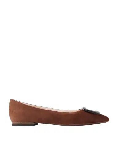 Roger Vivier Gommettine Buckled Suede Ballet Flats | Thumbnail 1 Roger Vivier Gommettine Buckled Suede Ballet Flats | Thumbnail 1