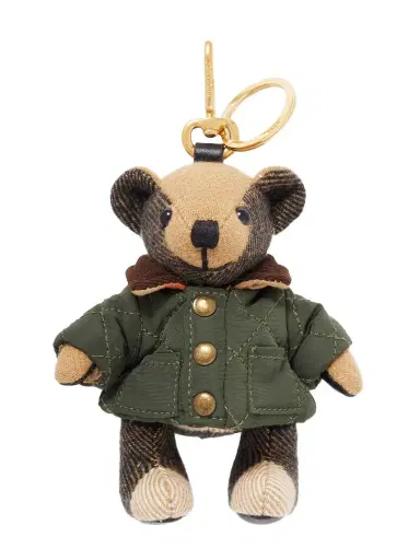 Burberry Gold-tone Shell And Cashmere Keychain | Thumbnail 1 Burberry Gold-tone Shell And Cashmere Keychain | Thumbnail 1