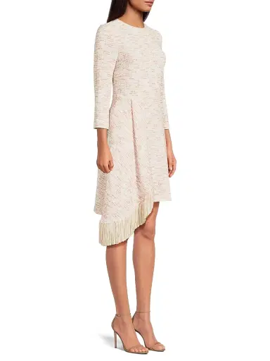Misook Women's Tweed Faux-Wrap Knee-Length Dress | Thumbnail 4 Misook Women's Tweed Faux-Wrap Knee-Length Dress | Thumbnail 4