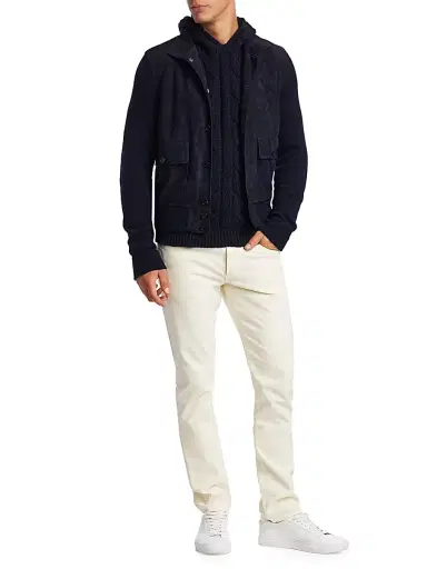 Ralph Lauren Purple Label Men's Suede & Cashmere Jacket - Classic Chairman Navy | Thumbnail 2 Ralph Lauren Purple Label Men's Suede & Cashmere Jacket - Classic Chairman Navy | Thumbnail 2