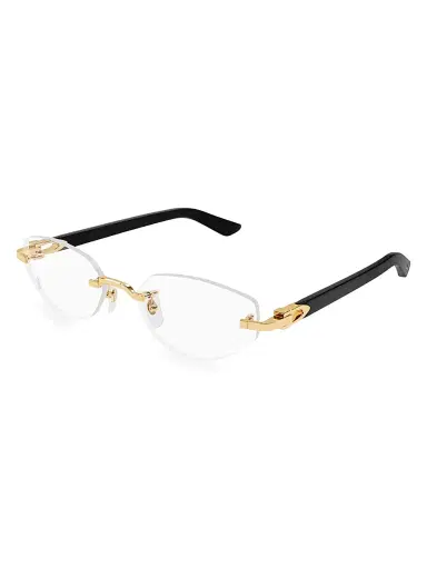 Saint Laurent Women's C Décor 55MM 24K-Gold-Plated Cat-Eye Optical Glasses - Gold | Thumbnail 1 Saint Laurent Women's C Décor 55MM 24K-Gold-Plated Cat-Eye Optical Glasses - Gold | Thumbnail 1