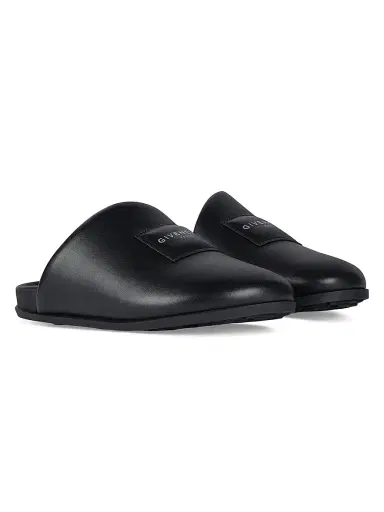 Givenchy Women's Label Flat Mules in Nappa Leather - Black - Size 11 | Thumbnail 2 Givenchy Women's Label Flat Mules in Nappa Leather - Black - Size 11 | Thumbnail 2