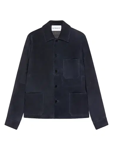 Givenchy Men's Couture Seam Overshirt in Suede - Dark Navy | Thumbnail 1 Givenchy Men's Couture Seam Overshirt in Suede - Dark Navy | Thumbnail 1