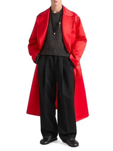 Givenchy Men's Couture Seam Coat in Satin - Vermillon - Size 44 | Thumbnail 2 Givenchy Men's Couture Seam Coat in Satin - Vermillon - Size 44 | Thumbnail 2