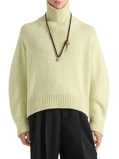 Givenchy Men's Couture Seam Turtleneck Sweater in Alpaca and Yak Wool - Pale Green | Thumbnail 2 Givenchy Men's Couture Seam Turtleneck Sweater in Alpaca and Yak Wool - Pale Green | Thumbnail 2
