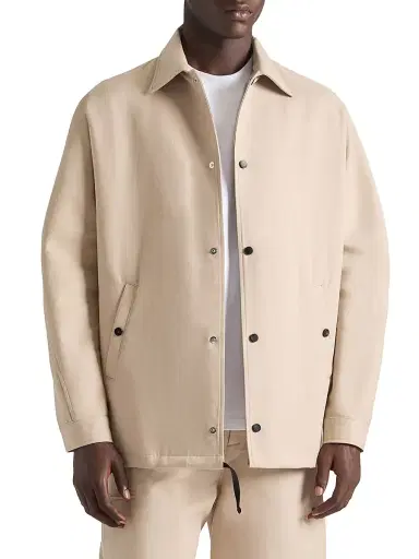 Givenchy Men's Couture Seam Jacket in Cotton with Paris Patch - Beige | Thumbnail 2 Givenchy Men's Couture Seam Jacket in Cotton with Paris Patch - Beige | Thumbnail 2