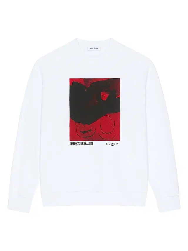 Men's Sweatshirt in Fleece with Surrealism Print - White Men's Sweatshirt in Fleece with Surrealism Print - White