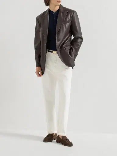 Brunello Cucinelli Men's Garment Dyed Iconic Fit Five Pocket Jeans in Denim - Snow | Thumbnail 6 Brunello Cucinelli Men's Garment Dyed Iconic Fit Five Pocket Jeans in Denim - Snow | Thumbnail 6